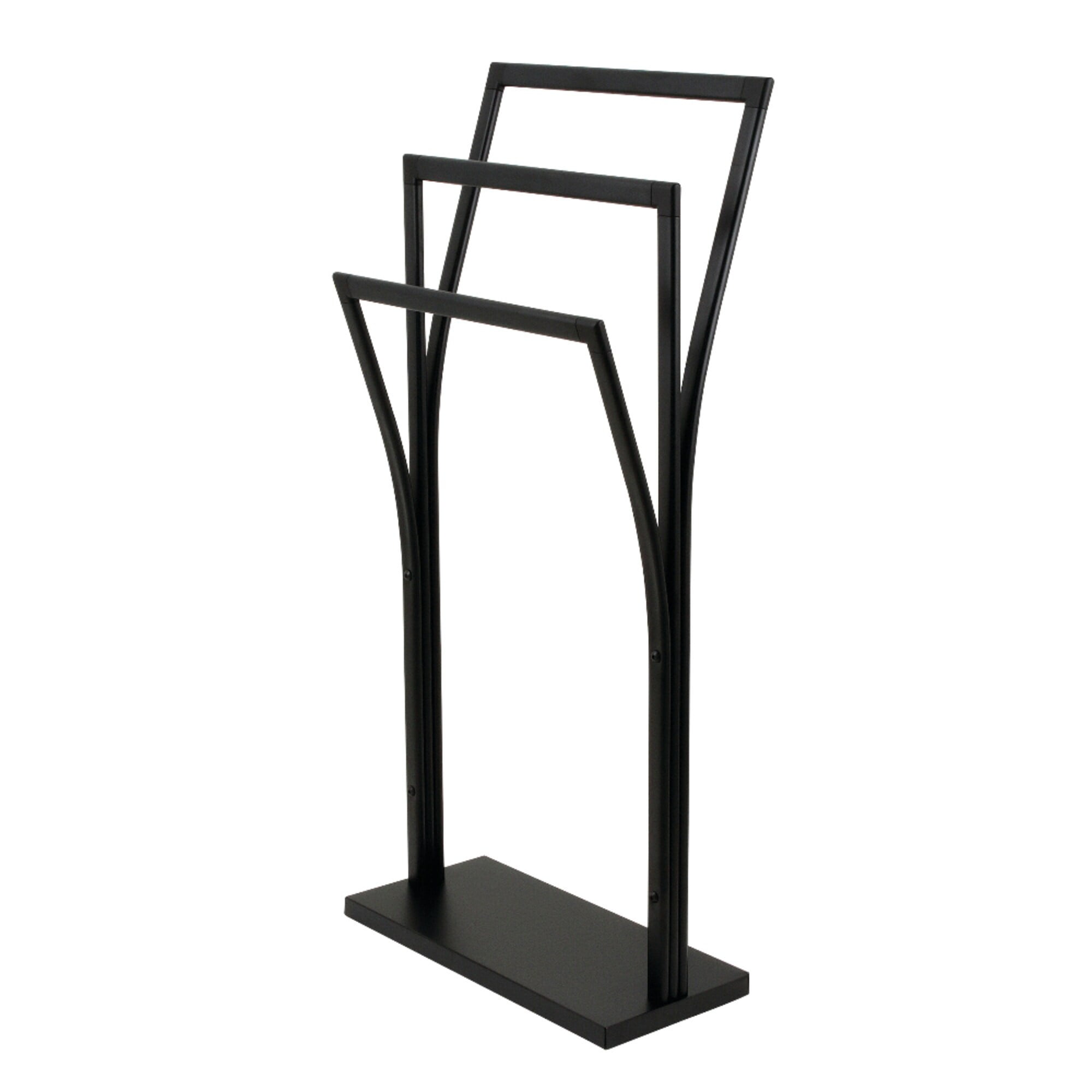 Matte Black Freestanding Y-Style Towel Rack with Triple Bars