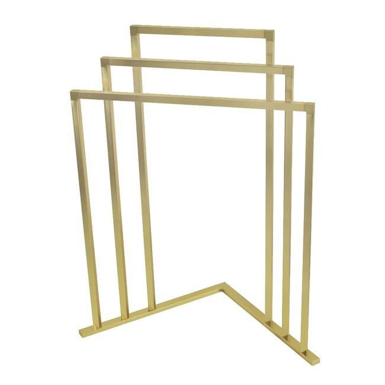 Brushed Brass 3-Tier Freestanding Steel Towel Rack
