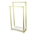 thumbnail image 1 of Kingston Brass Edenscape Two-Tier Steel Pedestal Towel Rack with Wooden Case, Brushed Brass Finish, 1 of 2