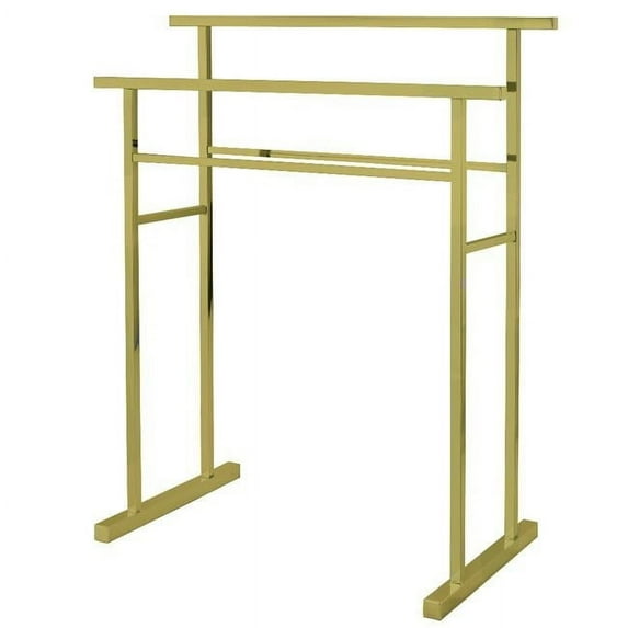 Kingston Brass SCC8247 Edenscape Pedestal Steel Construction Towel Rack, Brushed Brass