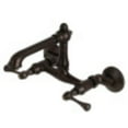 thumbnail image 1 of Kingston Brass English Country 6-Inch Adjustable Center Wall Mount Kitchen Faucet, Oil Rubbed Bronze, 1 of 2