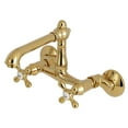 thumbnail image 1 of Kingston Brass English Country 6-Inch Adjustable Center Wall Mount Kitchen Faucet, Polished Brass, 1 of 2