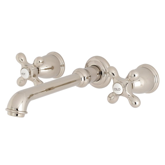 Kingston Brass KS7026AX English Country Two-Handle Wall Mount Roman Tub Faucet, Polished Nickel