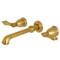 thumbnail image 1 of Kingston Brass Roman Tub Faucet, Brushed Brass, Wall Mount KS7027AL, 1 of 7