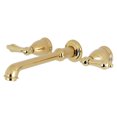 thumbnail image 1 of Kingston Brass KS7022AL English Country Two-Handle Wall Mount Roman Tub Faucet, Polished Brass, 1 of 5