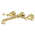 thumbnail image 1 of Kingston Brass KS7022BL English Country Two-Handle Wall Mount Roman Tub Faucet, Polished Brass, 1 of 5