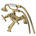 thumbnail image 1 of Kingston Brass Deck-Mount Clawfoot Tub Faucets With Polished Brass KS287PB, 1 of 4