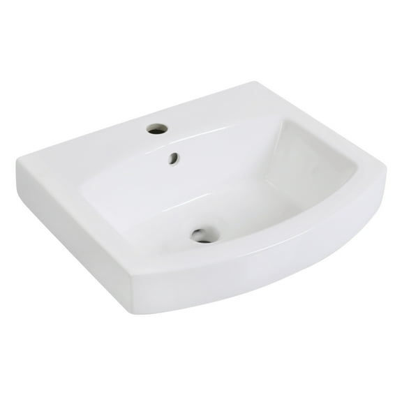Kingston Brass EV2017 Inflection 20" Ceramic Console Sink (1-Hole), White