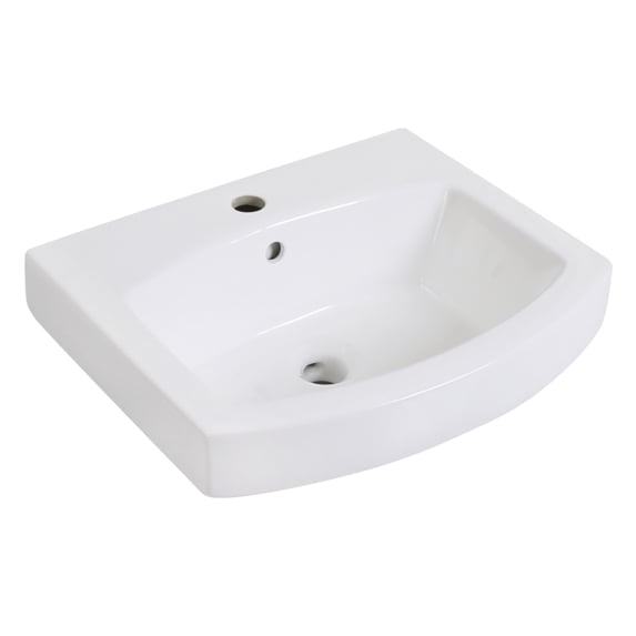 Kingston Brass EV2017 Inflection 20-Inch Ceramic Console Sink (1-Hole) in White