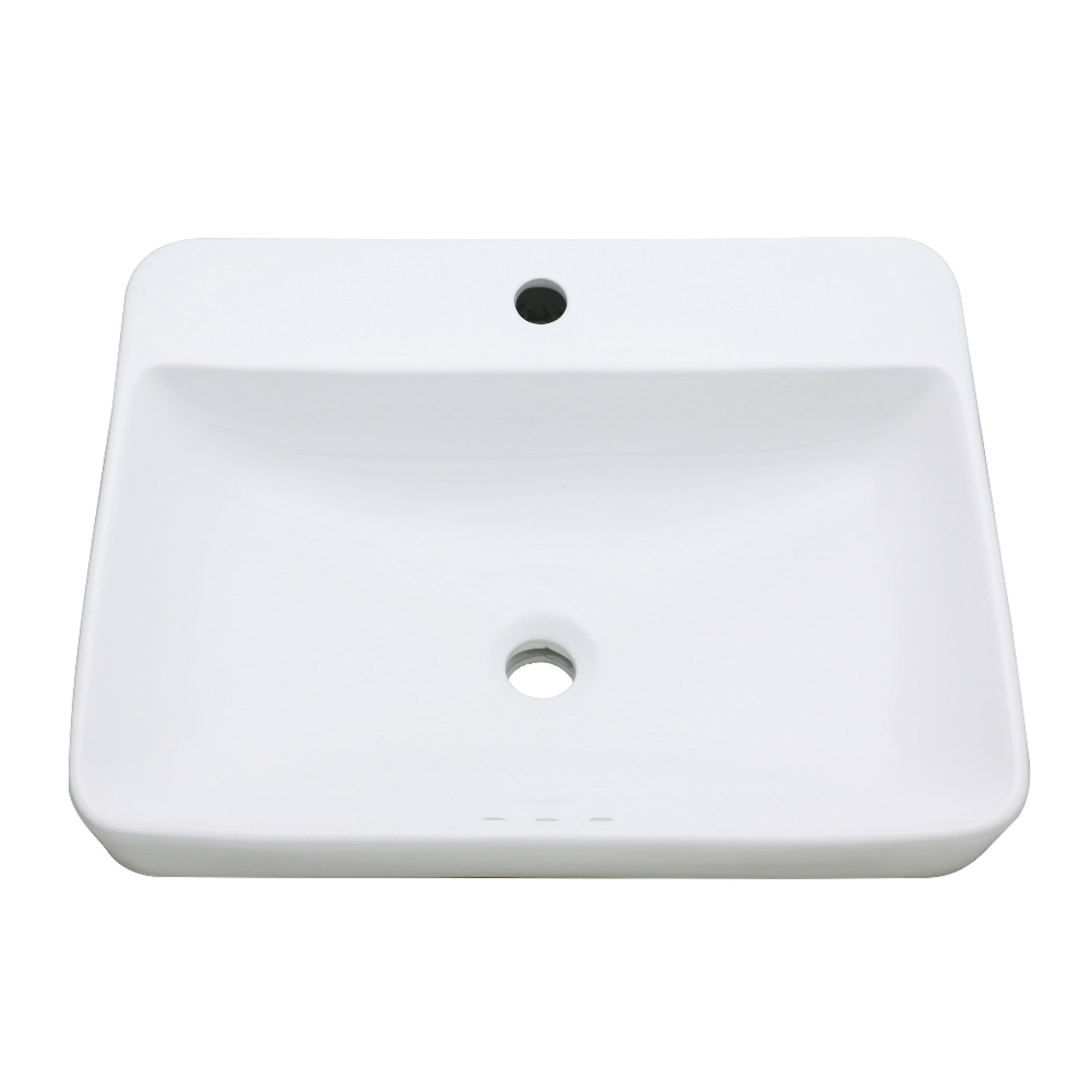 Kingston Brass EV2318 Century 23-Inch Rectangular Ceramic Drop-In Bathroom Sink (Single Hole) in White