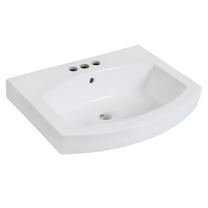 Kingston Brass EV2418W34 Inflection 24" Ceramic Console Sink (4-Inch, 3-Hole), White