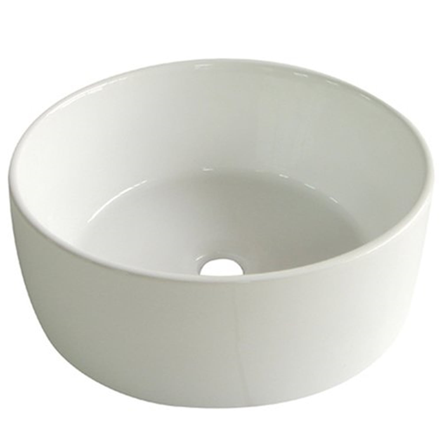 White Round Ceramic Vessel Sink for Bathroom
