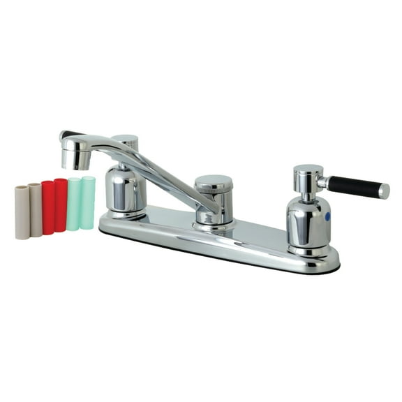 Kingston FB111DKL Kaiser Two-Handle 2-Hole 8" Centerset Kitchen Faucet in Polished Chrome