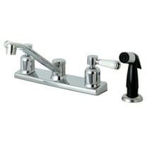Kingston FB122DPL Paris Two-Handle 4-Hole 8" Centerset Kitchen Faucet with Side Sprayer in Polished Chrome
