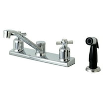 Kingston FB122ZX Millennium Two-Handle 4-Hole 8" Centerset Kitchen Faucet with Side Sprayer in Polished Chrome