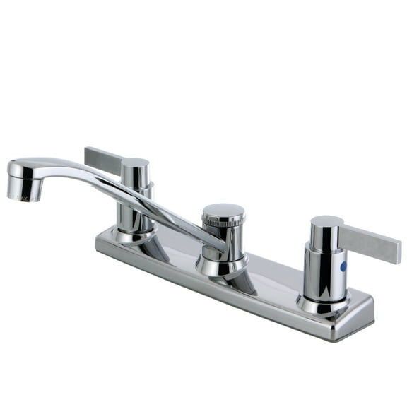 Kingston FB2121NDL NuvoFusion Two-Handle 2-Hole 8" Centerset Kitchen Faucet in Polished Chrome