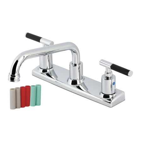 Kingston Brass FB2131CKL Kaiser Double-Handle 8" Centerset Kitchen Faucet, Polished Chrome