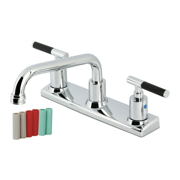 Kingston Brass FB2131CKL Kaiser Double-Handle 8" Centerset Kitchen Faucet, Polished Chrome