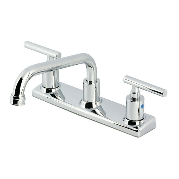 Kingston Brass FB2131CML Manhattan Double-Handle 8" Centerset Kitchen Faucet, Polished Chrome