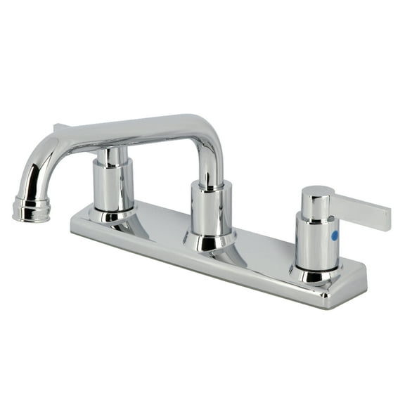 Kingston FB2131NDL NuvoFusion Two-Handle 2-Hole 8" Centerset Kitchen Faucet in Polished Chrome