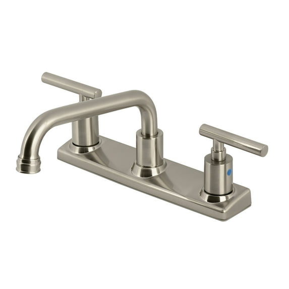 Kingston Brass FB2138CML Manhattan Double-Handle 8" Centerset Kitchen Faucet, Brushed Nickel