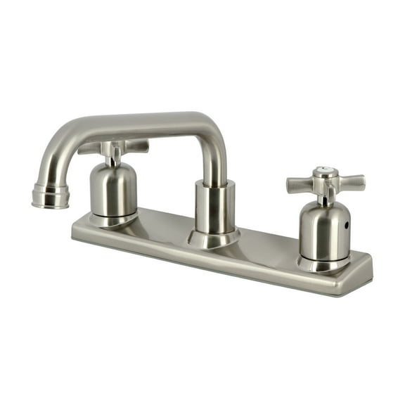 Kingston FB2138ZX Millennium Two-Handle 2-Hole 8" Centerset Kitchen Faucet in Brushed Nickel