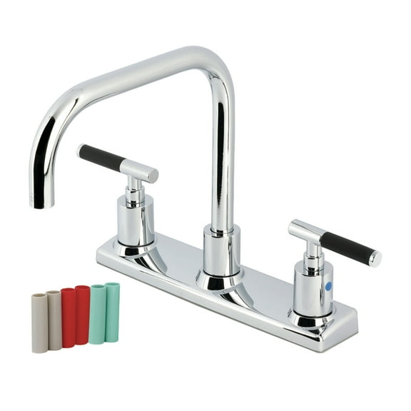 Kingston Brass FB2141CKL Kaiser Double-Handle 8" Centerset Kitchen Faucet, Polished Chrome