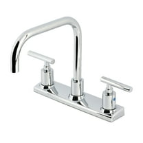 Kingston Brass FB2141CML Manhattan Two-Handle 2-Hole 8" Centerset Kitchen Faucet in Polished Chrome