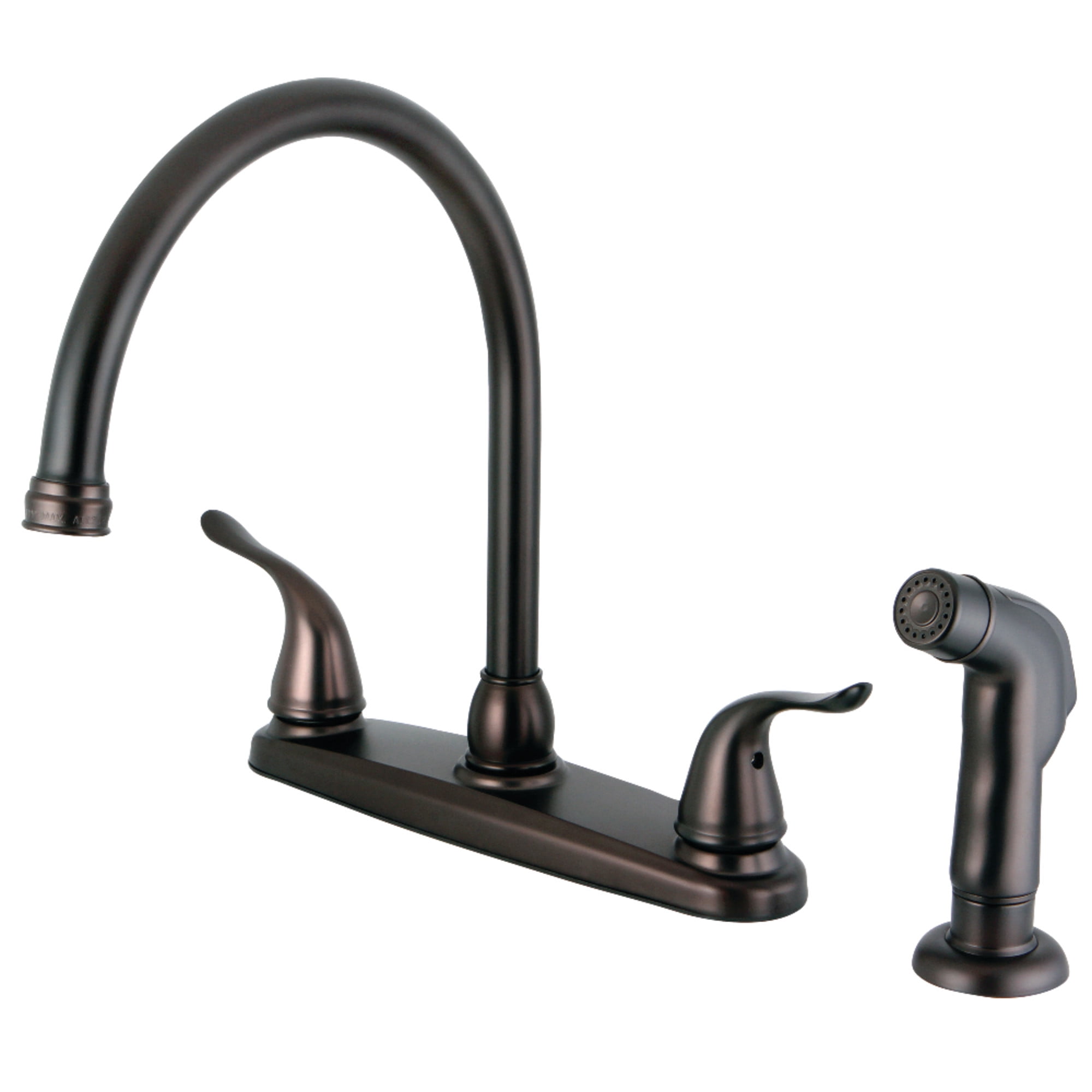 Kingston FB2795YLSP Yosemite Two-Handle 4-Hole 8" Centerset Kitchen Faucet with Side Sprayer in Oil Rubbed Bronze