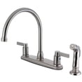 thumbnail image 1 of Kingston FB2798NDLSP NuvoFusion Two-Handle 4-Hole 8" Centerset Kitchen Faucet with Side Sprayer in Brushed Nickel, 1 of 4