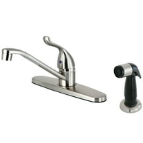 Kingston FB5578YL Yosemite One-Handle 4-Hole 8" Centerset Kitchen Faucet with Side Sprayer in Brushed Nickel