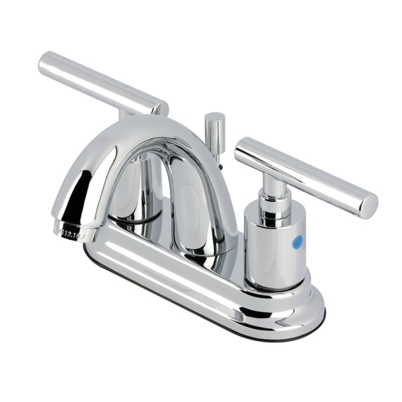 Kingston Brass FB5611CML Manhattan Double-Handle 4" Centerset Bathroom Faucet with Pop-Up Drain, Polished Chrome