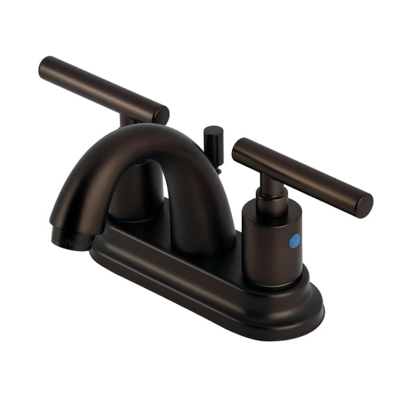 Kingston Brass FB5615CML Manhattan Double-Handle 4" Centerset Bathroom Faucet with Pop-Up Drain, Oil Rubbed Bronze