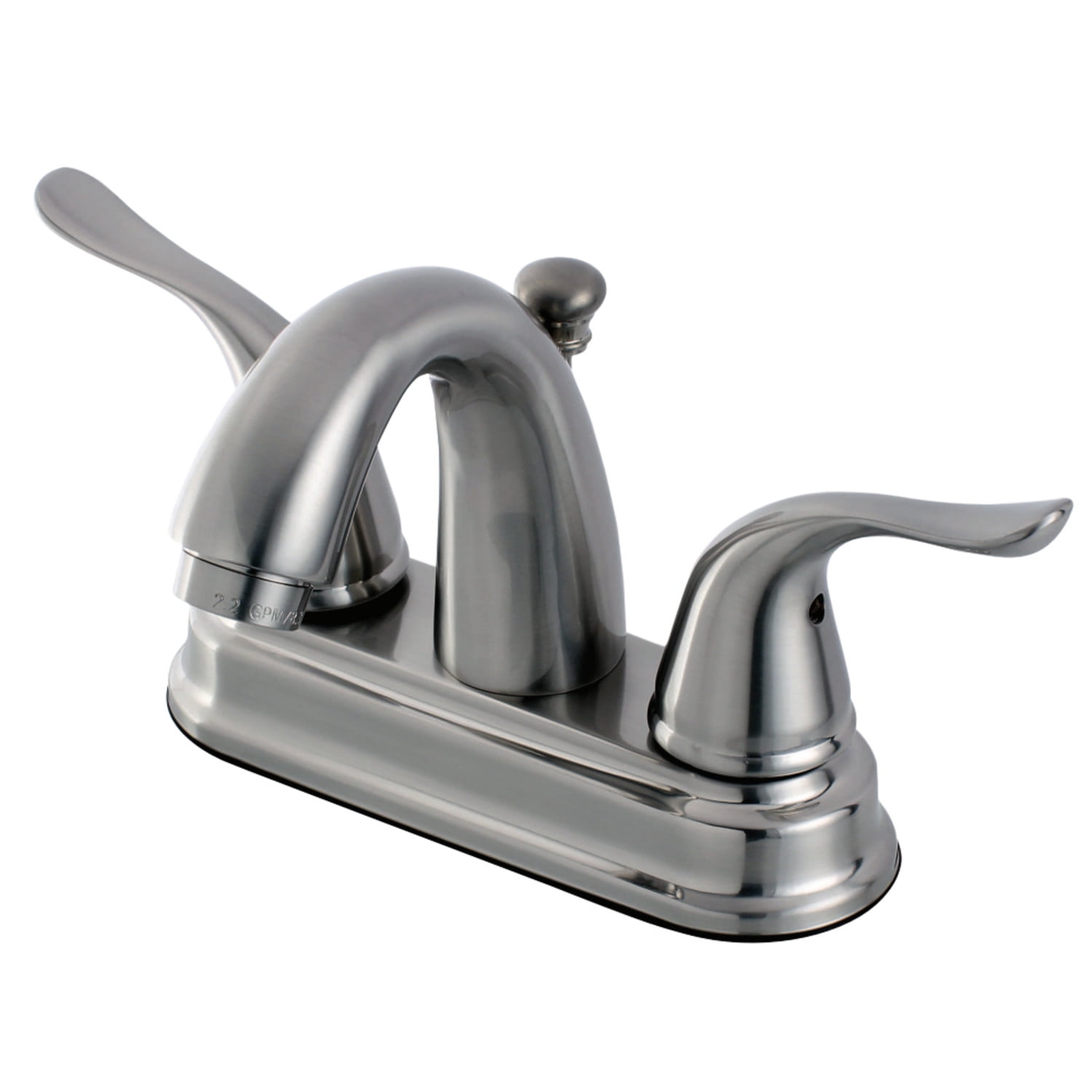 Kingston Brass FB5618YL 4 in. Centerset Bathroom Faucet, Brushed Nickel