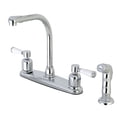thumbnail image 1 of Kingston FB751DPLSP Paris Two-Handle 4-Hole 8" Centerset Kitchen Faucet with Side Sprayer in Polished Chrome, 1 of 5