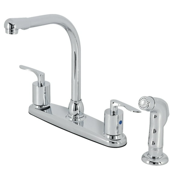 Kingston Brass FB751SVLSP Serena Centerset Kitchen Faucet with Plastic Sprayer, Polished Chrome