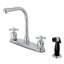 Kingston FB751ZX Millennium Two-Handle 4-Hole 8" Centerset Kitchen Faucet with Side Sprayer in Polished Chrome