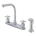 thumbnail image 1 of Kingston FB751ZXSP Millennium Two-Handle 4-Hole 8" Centerset Kitchen Faucet with Side Sprayer in Polished Chrome, 1 of 5