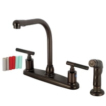 Kingston Brass FB755CKLSP Kaiser 8-Inch Centerset Kitchen Faucet with Sprayer, Oil Rubbed Bronze