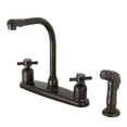 thumbnail image 1 of Kingston FB755DXSP Concord Two-Handle 4-Hole 8" Centerset Kitchen Faucet with Side Sprayer in Oil Rubbed Bronze, 1 of 4