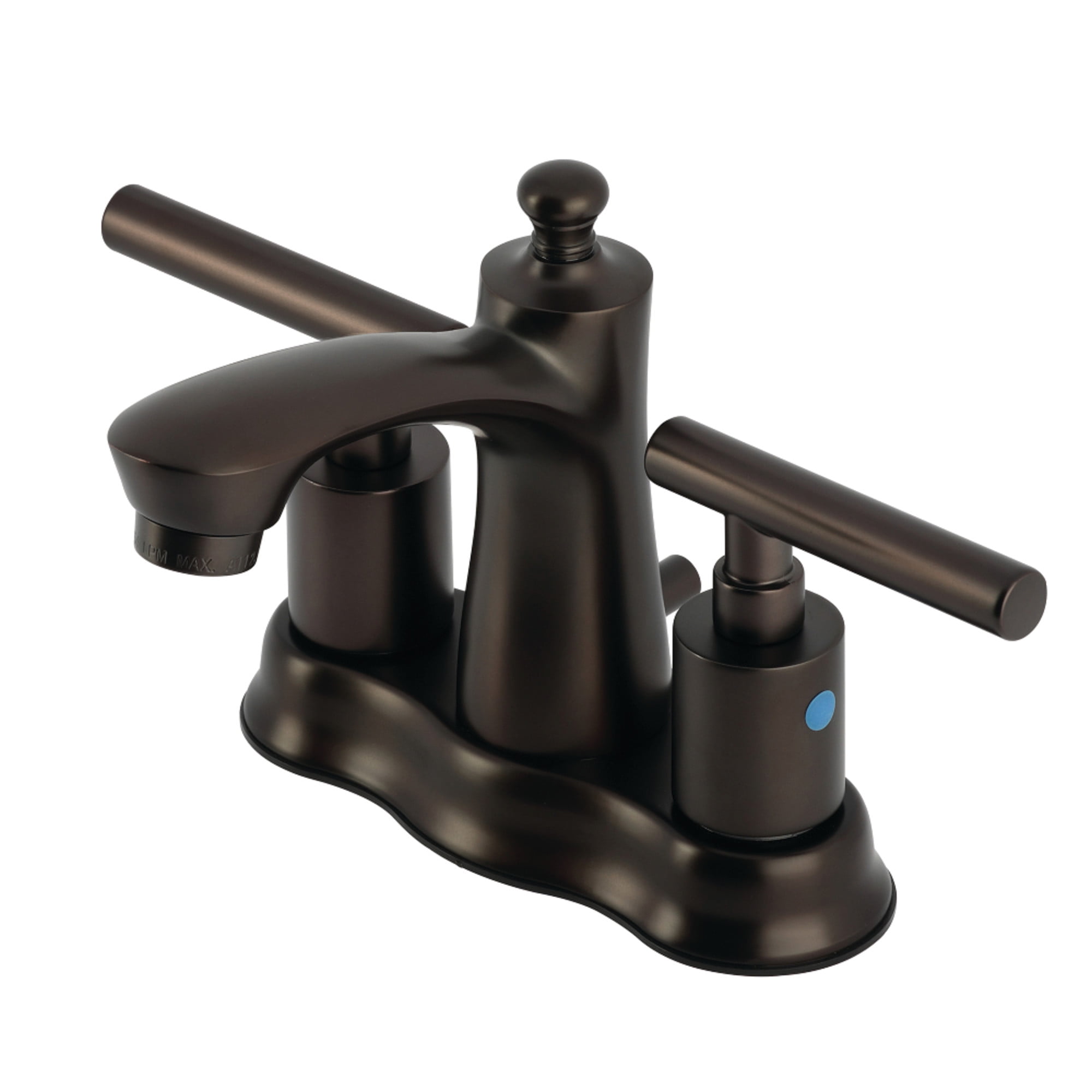 Kingston Brass FB7615CML Manhattan Double-Handle 4" Centerset Bathroom Faucet with Pop-Up Drain, Oil Rubbed Bronze