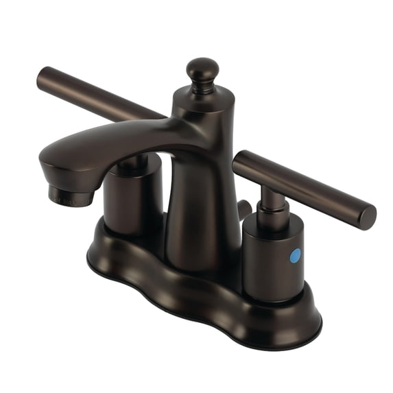 Kingston Brass FB7615CML Manhattan Double-Handle 4" Centerset Bathroom Faucet with Pop-Up Drain, Oil Rubbed Bronze