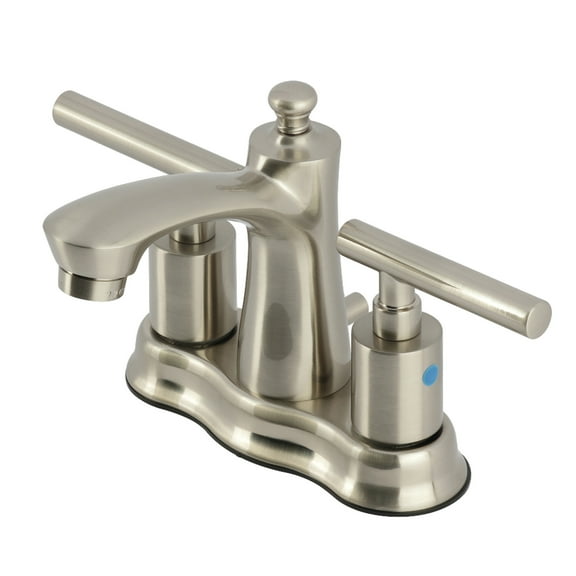 Kingston Brass FB7618CML Manhattan Double-Handle 4" Centerset Bathroom Faucet with Pop-Up Drain, Brushed Nickel