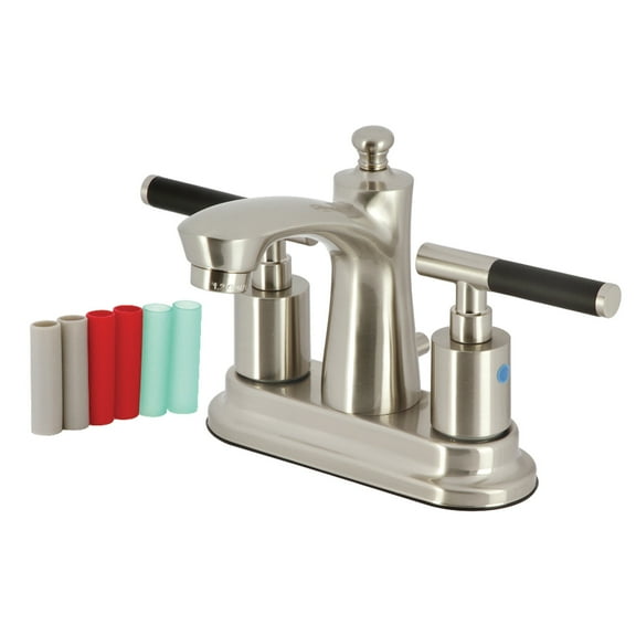 Kingston Brass FB7628CKL Kaiser 4 in. Centerset Bathroom Faucet with Pop-Up Drain, Brushed Nickel