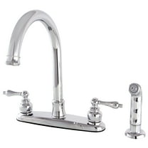 Kingston FB7791ALSP Victorian Two-Handle 4-Hole 8" Centerset Kitchen Faucet with Side Sprayer in Polished Chrome