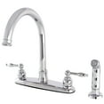 thumbnail image 1 of Kingston FB7791KLSP Knight Two-Handle 4-Hole 8" Centerset Kitchen Faucet with Side Sprayer in Polished Chrome, 1 of 5