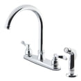 thumbnail image 1 of Kingston FB7791NFLSP NuWave French Two-Handle 4-Hole 8" Centerset Kitchen Faucet with Side Sprayer in Polished Chrome, 1 of 5
