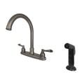 thumbnail image 1 of Kingston FB7794NFLSP NuWave French Two-Handle 4-Hole 8" Centerset Kitchen Faucet with Side Sprayer in Black Stainless, 1 of 4