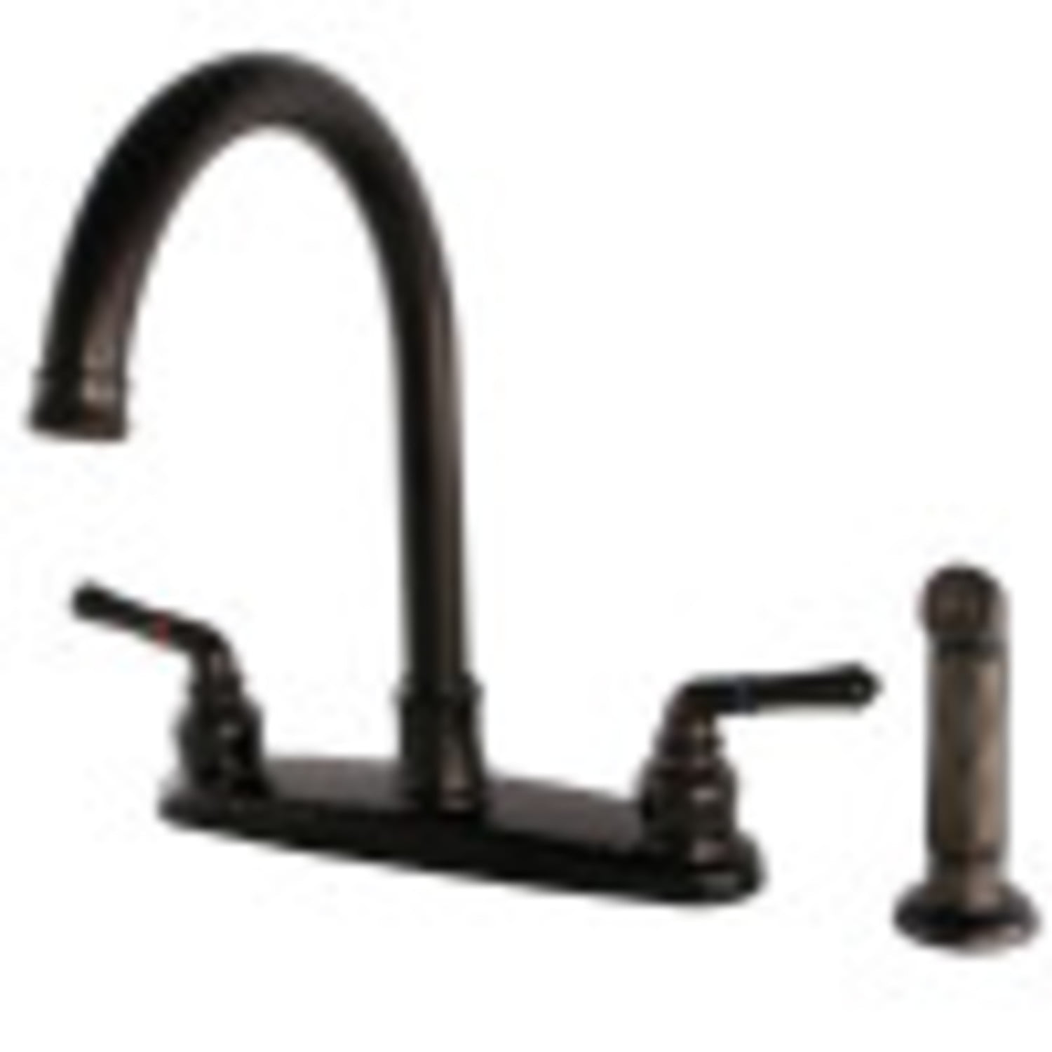 Oil Rubbed Bronze 8-Inch Centerset Kitchen Faucet with Side Sprayer