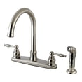 thumbnail image 1 of Kingston FB7798KLSP Knight Two-Handle 4-Hole 8" Centerset Kitchen Faucet with Side Sprayer in Brushed Nickel, 1 of 5